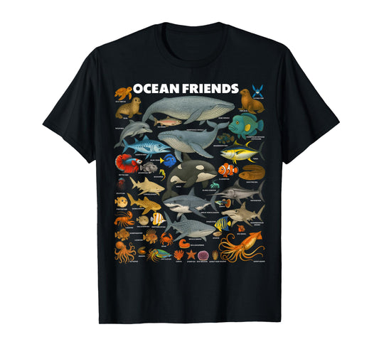Ocean Friends: Amazing Sea Life for Kids from Tiny to Giant T-Shirt