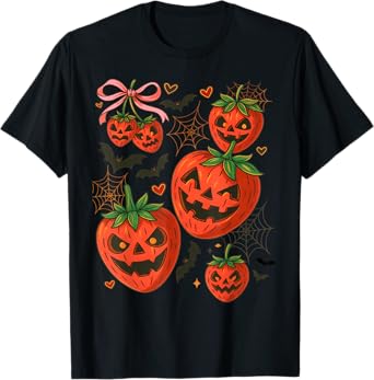 Spooky Strawberry Ghost Halloween Costume for Women Men Kids T-Shirt