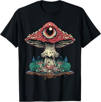Cottagecore Weirdcore Aesthetic Mushroom Eyeball Creepy T-Shirt