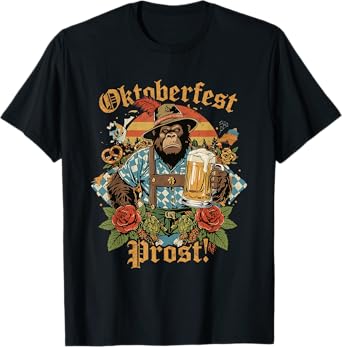 Oktoberfest Prost Gorilla German Beer Festival Design T-Shirt