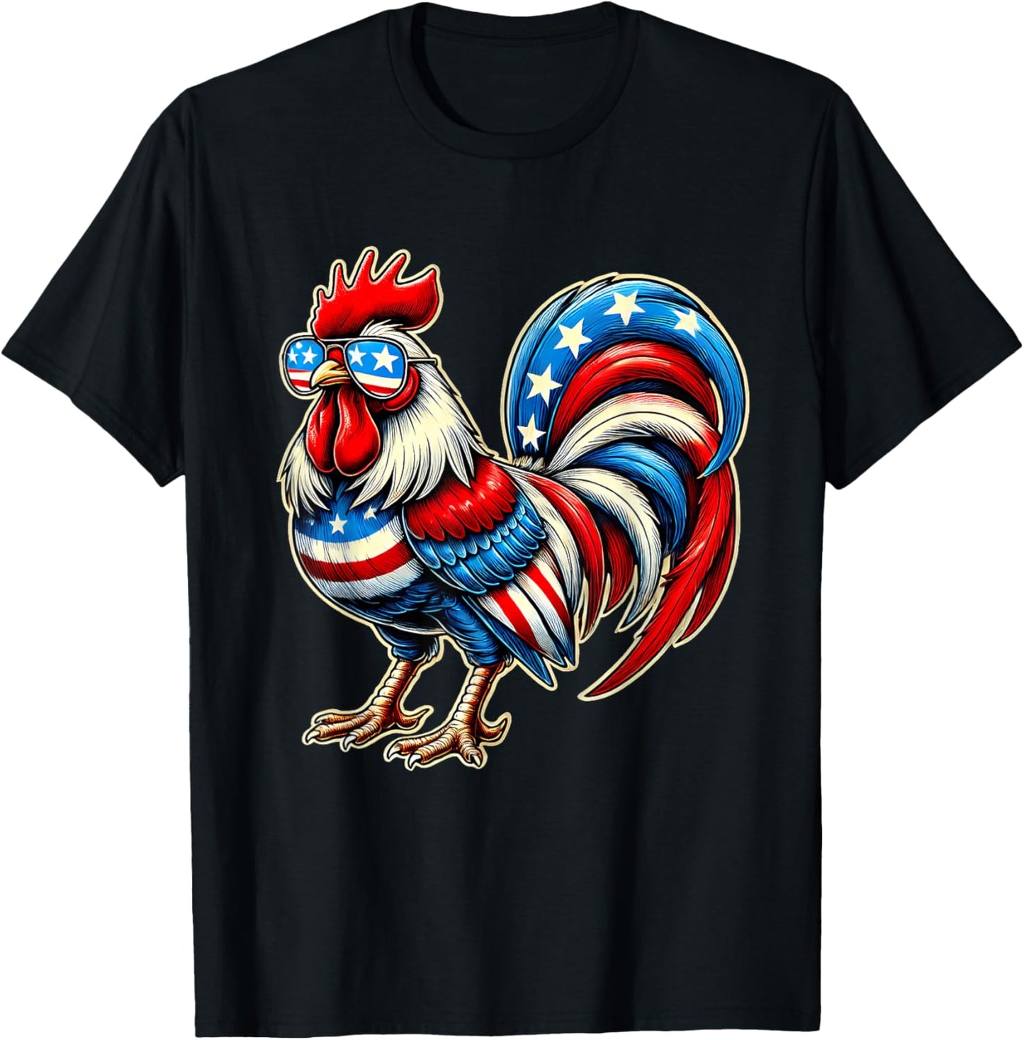Chicken American Flag Usa Farmer Funny 4th Of July Fourth T-shirt