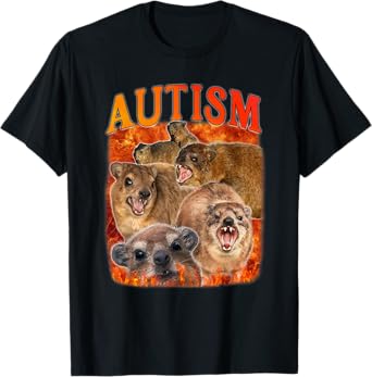 Autism Rock Hyrax Funny Meme Inappropriate Neurodiversity T-Shirt