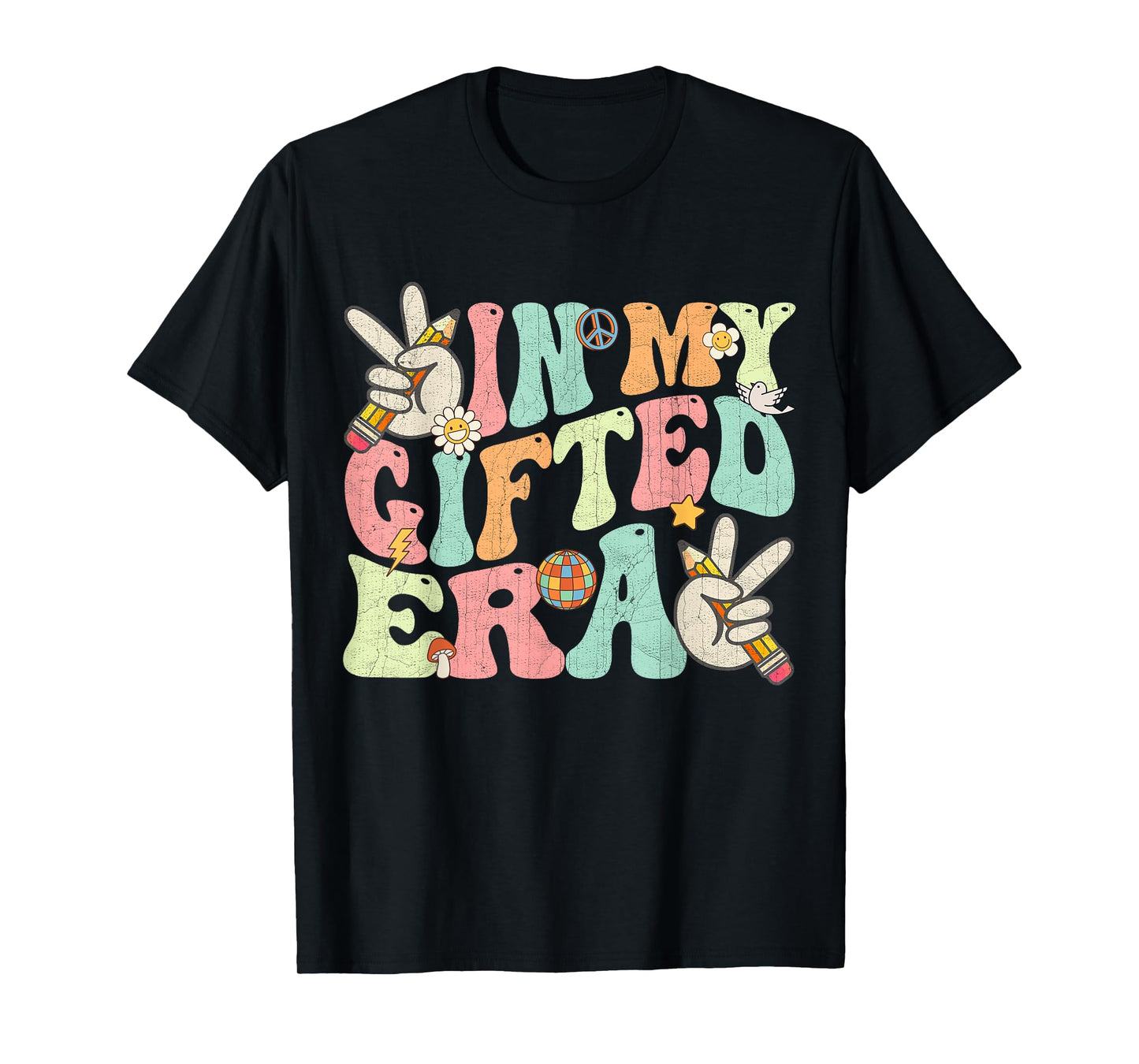 In My Gifted Era Groovy Hippie Teacher Back To School Kids T-Shirt