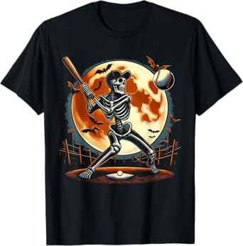 Halloween Baseball Skeleton Halloween T-Shirt