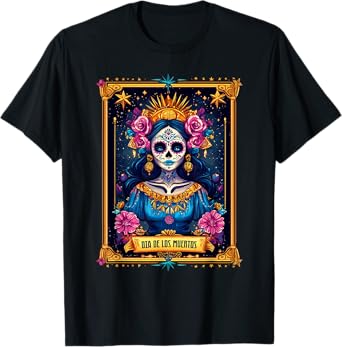 Tarot Card Dia De Los Muertos Woman La Catrina Day Of Dead T-Shirt