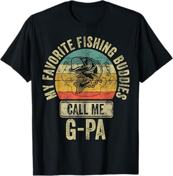 Mens My Favorite Fishing Buddies Call Me G-Pa Shirt Fisherman T-Shirt