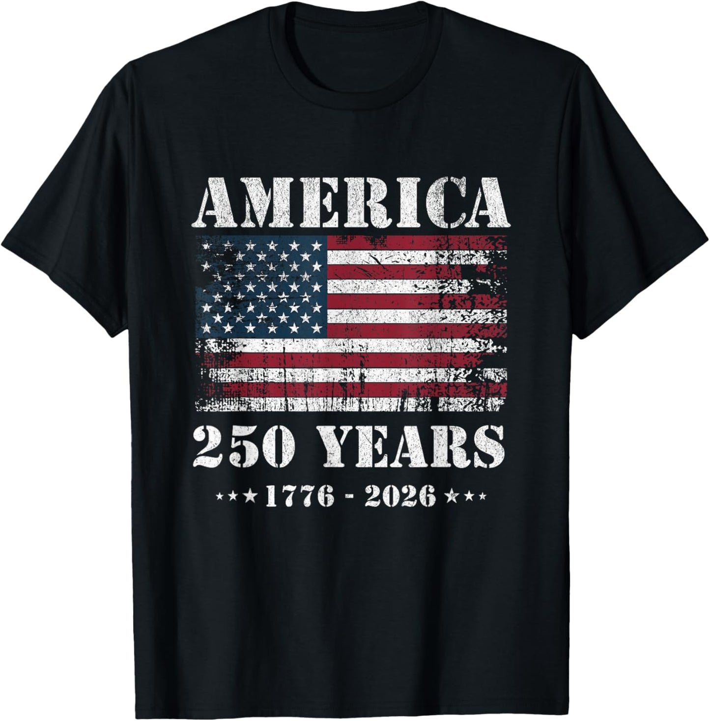 250 Years America Anniversary Grunge Flag USA T-Shirt