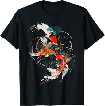 Fish Abstract Art Geometric Animal Pet Graphic Fish T-Shirt