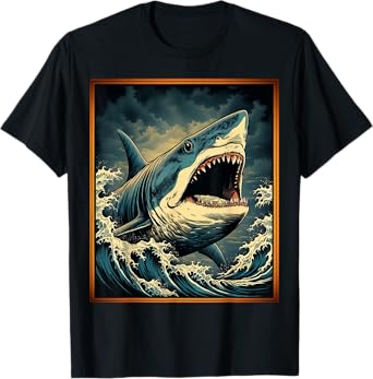 Shark Art Illustration Animal Wildlife Graphic Shark T-Shirt