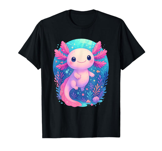 Cute Pastel Axolotl Underwater Ocean Animal T-Shirt