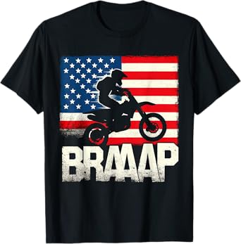 USA American Flag Motocross Rider Dirt Bike Supercross T-Shirt