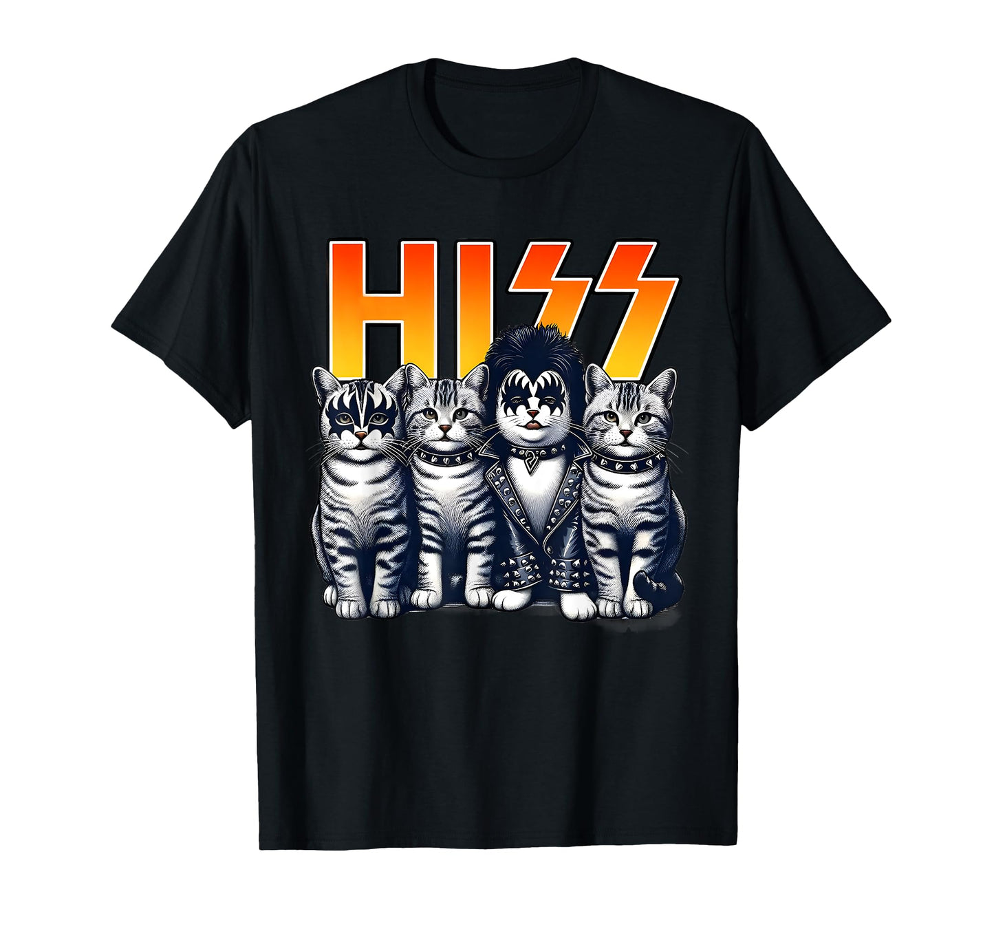 Hiss Funny Cat Lover Funny Cats Kittens Rock Rockin Cat Own T-Shirt
