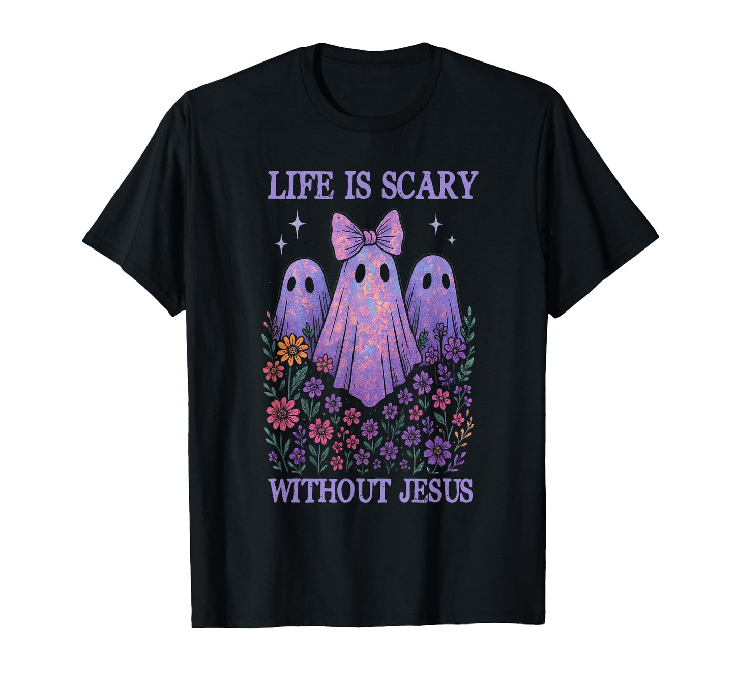 Spooky Life is Scary Without Jesus Christian Halloween T-Shirt