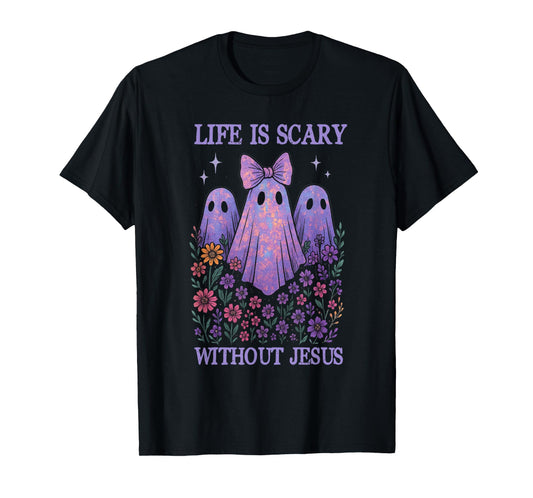 Spooky Life is Scary Without Jesus Christian Halloween T-Shirt