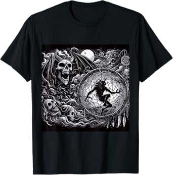 Demonic Occult Dreamcatcher Possessed Spiritual Horror Print T-Shirt