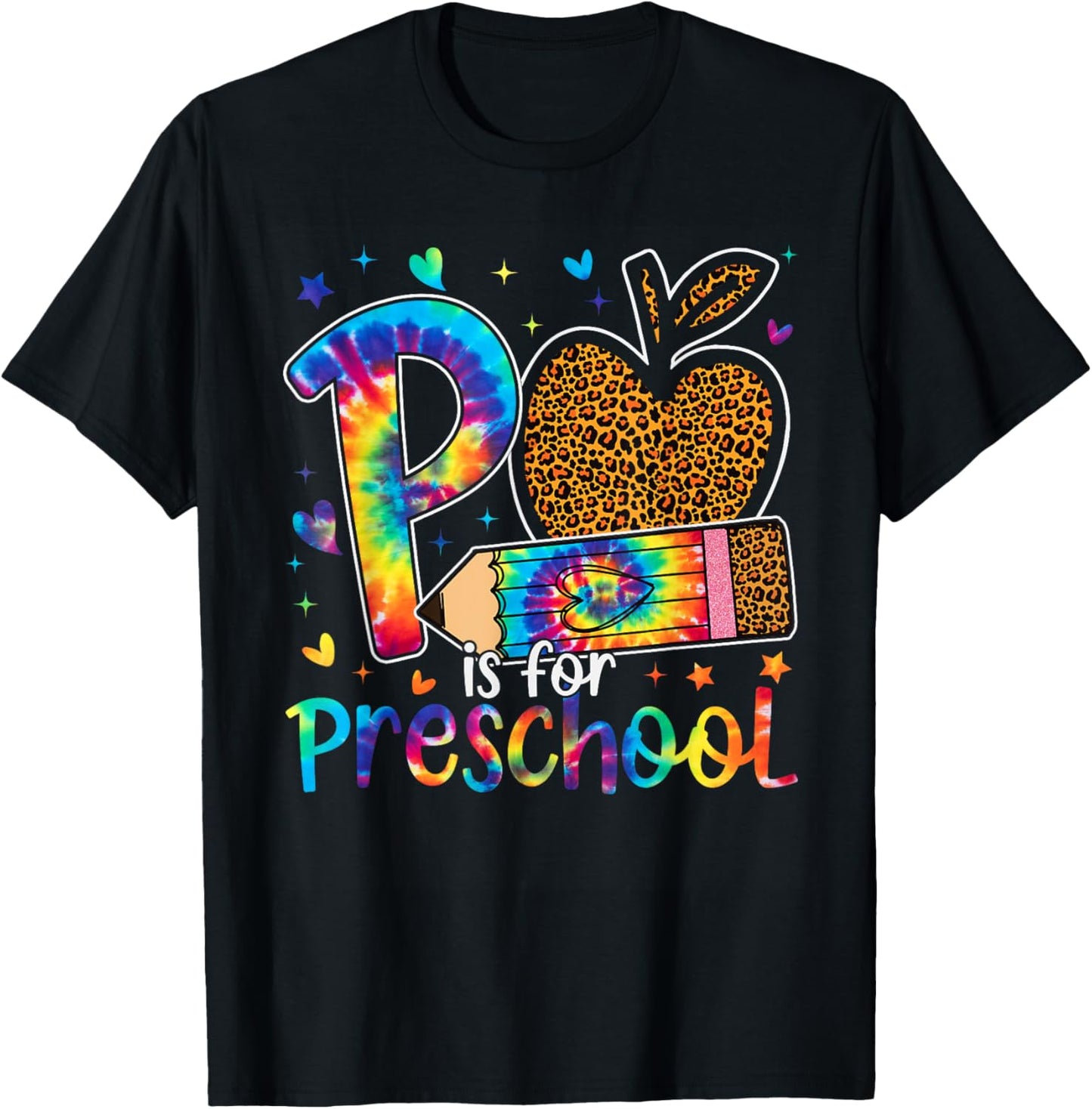 P Is For Preschool Teacher Leopard Print Back To School Cute Kids T-shirt by TeeBrew