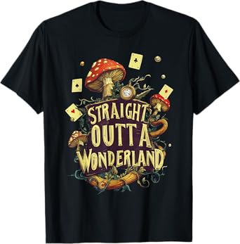 Alice in Wonderland - Fantasy World Novel Adventures Vintage T-Shirt