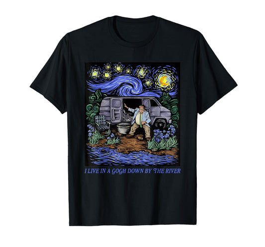 Vintage Design I Live In A Van-Gogh Down-By The River T-Shirt