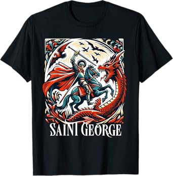 Saint George and the Dragon England Catholic T-Shirt
