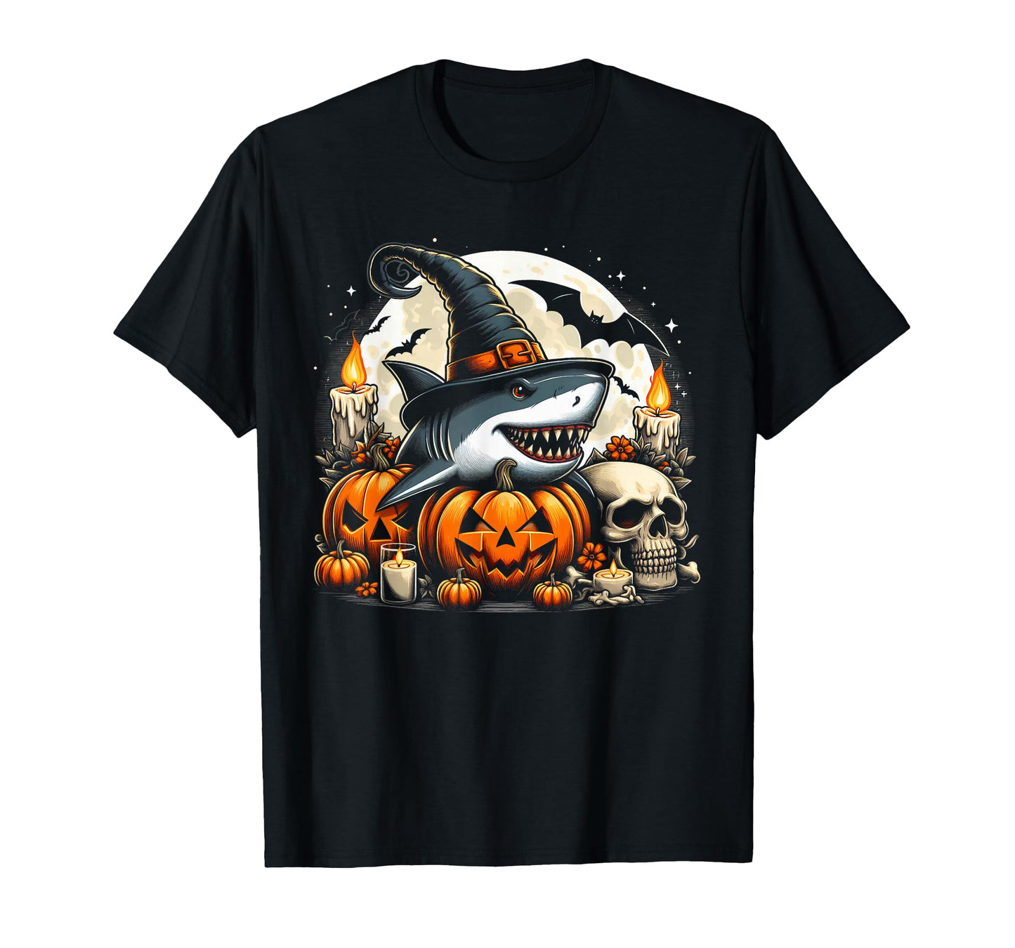 Shark Witch Halloween - Spooky Pumpkin Spooky Boys Girls T-Shirt