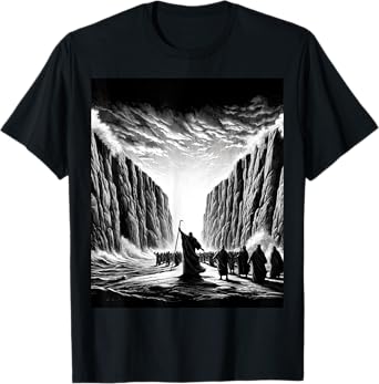 Moses parting the Red Sea with the Israelites T-Shirt