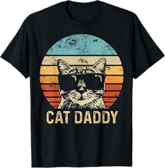 Funny Cat Daddy Lover Vintage Gift For Men T-Shirt