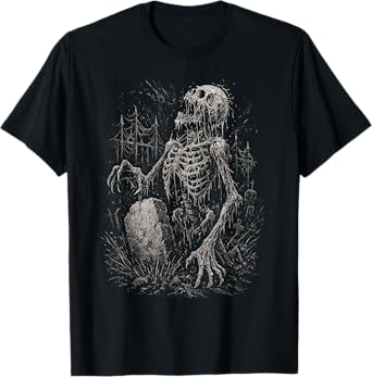 Zombie Skeleton Undead Horror Grave Goth Alt Alternative Art T-Shirt