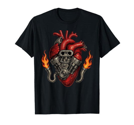 Heart of Car Mechanic Engine, Auto Car Garage Lover T-Shirt