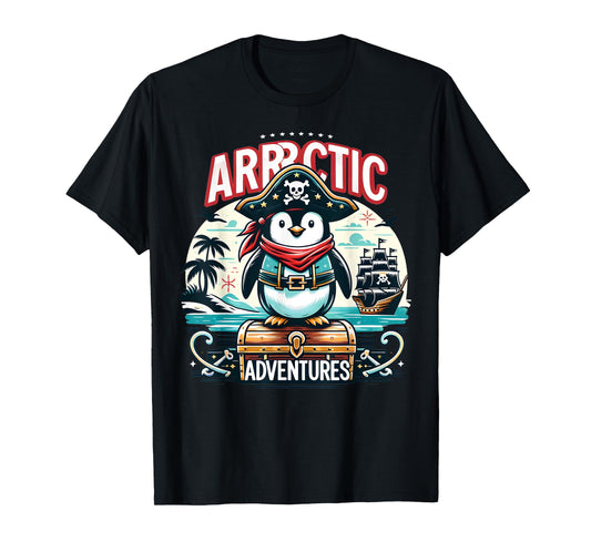 Arrrctic Adventures Pirate Penguin Treasure Quest Pun T-Shirt