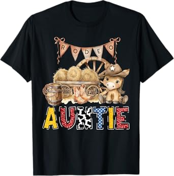 Rodeo Auntie Western Cowboy Birthday Family Matching T-Shirt