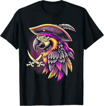 Parrot Pirate Freebooter Jolly Roger Pirate Parrot T-Shirt