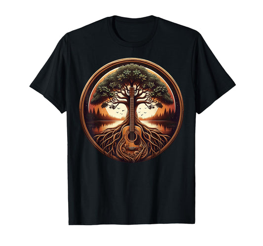 Acoustic Guitar Tree Of Life Nature Of Music Guitarist T-Shirt
