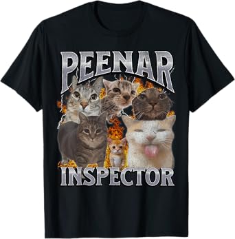 Peenar Inspector Funny Offensive Cat Meme Bootleg Graphic T-Shirt