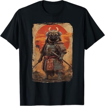 Rare Ancient Warrior Pug Samurai - Retro Funny Pug T-Shirt