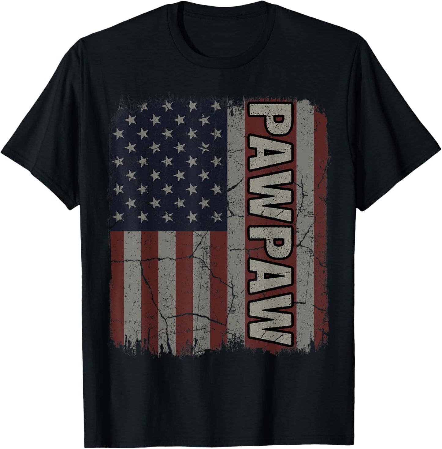 Pawpaw American Flag Vintage Father's Day 4th of July Gift T-Shirt