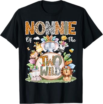 Nonnie Of The Two Wild 2Nd Birthday Animal Safari Tribal T-Shirt