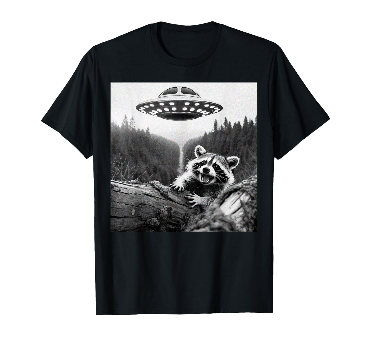 Raccoon Evades UFO Abduction T-Shirt