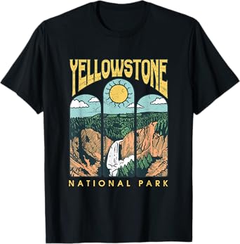 Vintage Yellowstone National Park Hiking Camping Travel T-Shirt