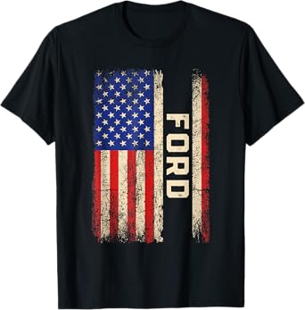 Ford Last Name Shirt Ford Name American Flag T-Shirt