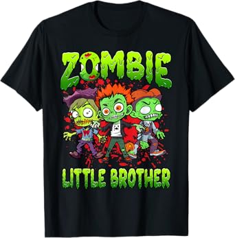 Zombie Little Brother Halloween Costume Family Matching T-Shirt