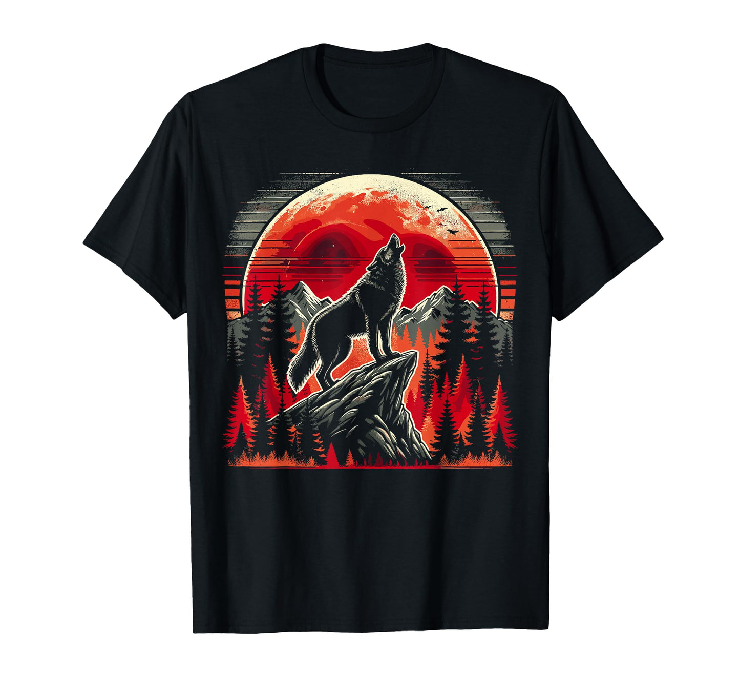 Wolf Graphic Nature Mountains Wildlife T-Shirt
