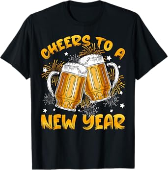 Cheers To A New Year 2026 Beer Glasses New Years Eve Party T-Shirt