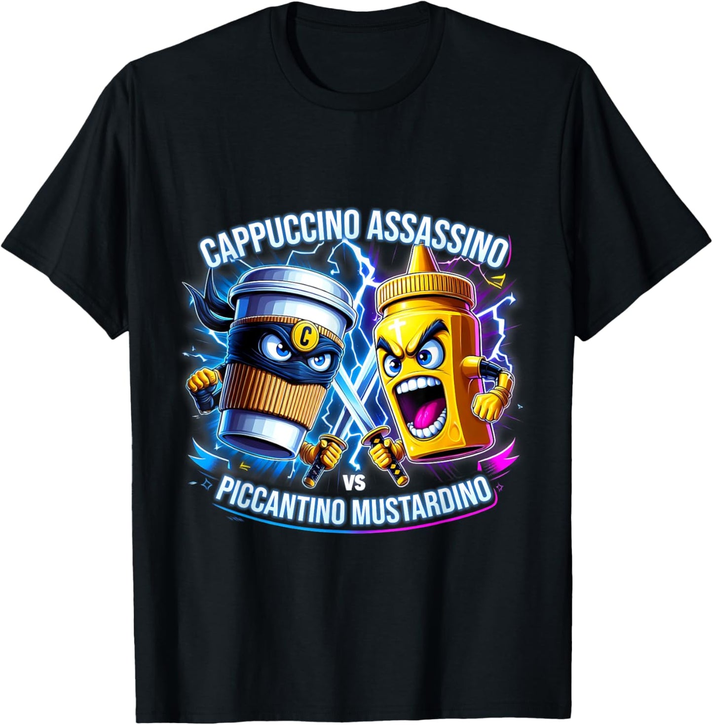 Mustardino Funny Cappuccino Vs Meme Boys Men T-Shirt