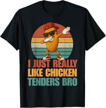 Funny Dabbing Chicken Tenders Bro Boys Kids Retro Fast Food T-Shirt