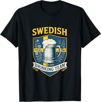 Swedish Drinking Team - Beer Fun Vintage Sweden T-Shirt
