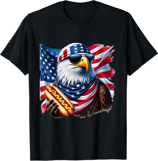 Bald Eagle Hotdog Funny American Patriotic 4th of July T-Shirt