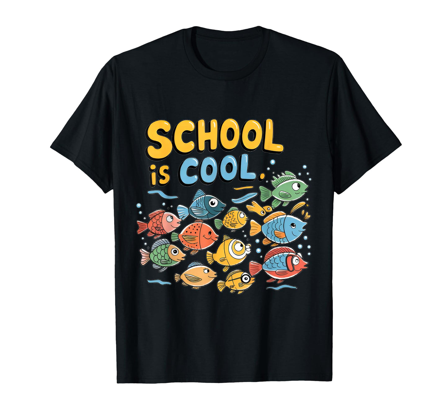Underwater Fun Colorful School of Fish Back-to-School T-Shirt