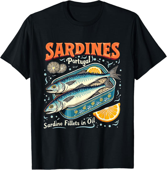 Aesthetic Ocean Retro Les Sardines Beach Fisherman T-Shirt