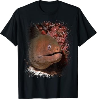 Moray Eel Photo Ocean Animal Splatter Art Aquarium Tee T-Shirt