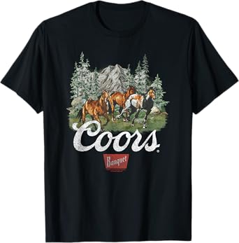 Coors Mountain Horses Distressed Landscape T-Shirt